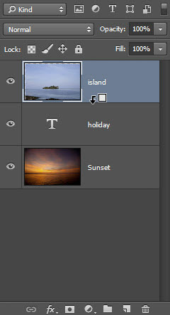 Alternatively hold Alt/option and place mouse between two layers