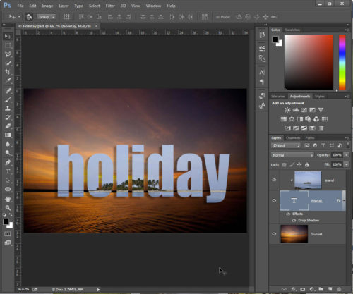 Add drop shadow or any other embellishment to the Text layer