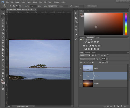 Move Text Layer in between the image layers