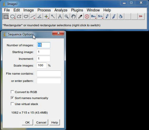 Click to enlarge Sequence options